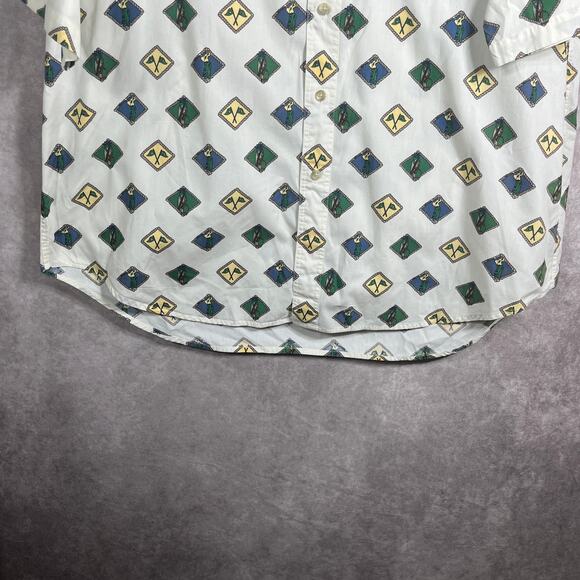 Preswick & Moore Shirt Mens Size XL‎ White Golf Print Button Down Casual Preppy - Picture 3 of 7